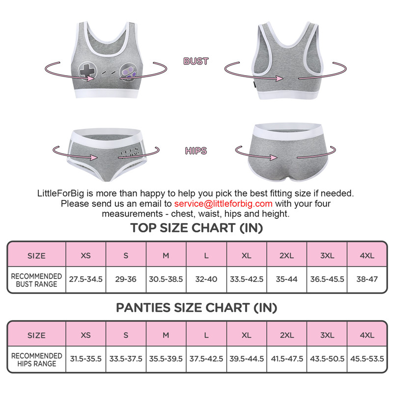 Let&apos;s Play GamerGirl Cosplay Bralette 2 Piece Sportsbra Boyshort Loungewear Set Grey
