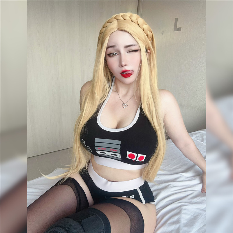 Let&apos;s Play GamerGirl Cosplay Bralette 2 Piece Sportsbra Boyshort Loungewear Set Black