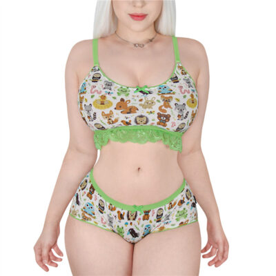 Cottagecore Forest Animals Bralette Set
