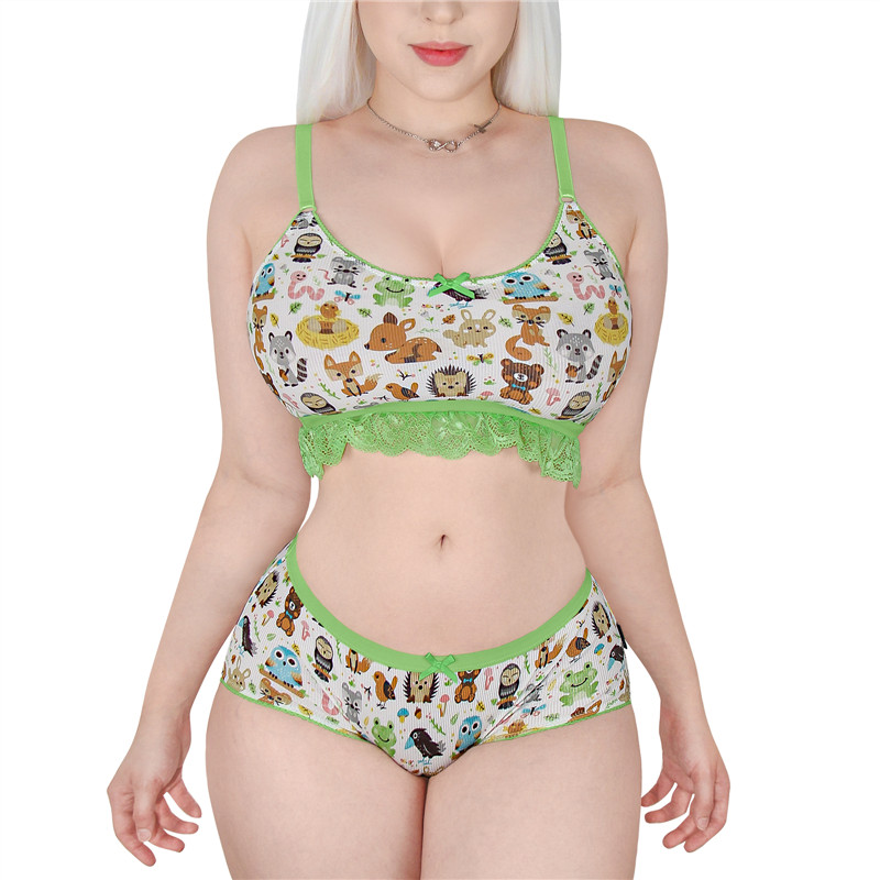 Cottagecore Forest Animals Bralette Set