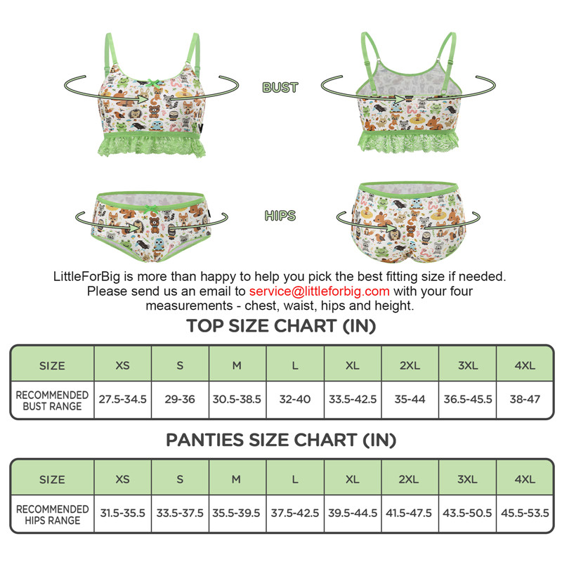 Cottagecore Forest Animals Bralette Set