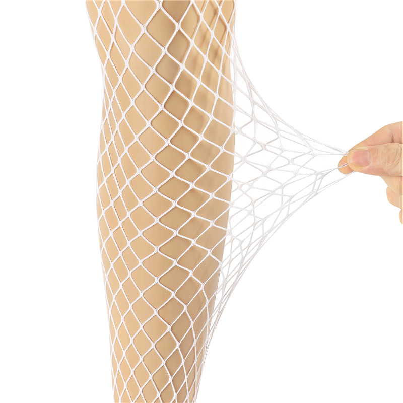 High Waist Night-Glow Fishnet Mesh Tights 2 Pairs Stockings – Large Grid Patterns