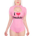 Collared Pink I Love Daddy Onesie