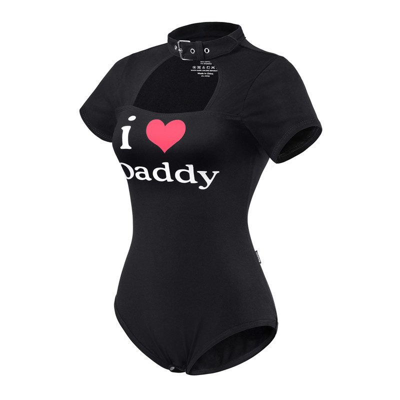 Collared Black I Love Daddy Onesie