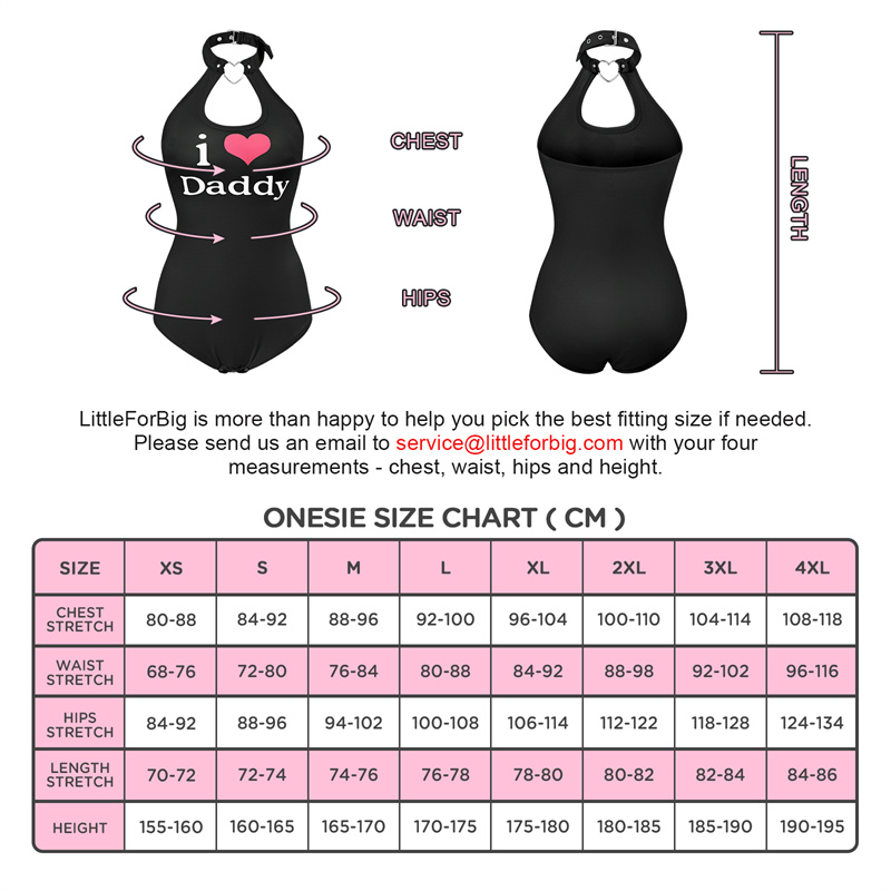 Heartbreaker Collared Adult Onesie-I Love Daddy Pattern Black