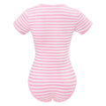 Essential Striped Adult Onesie Pink