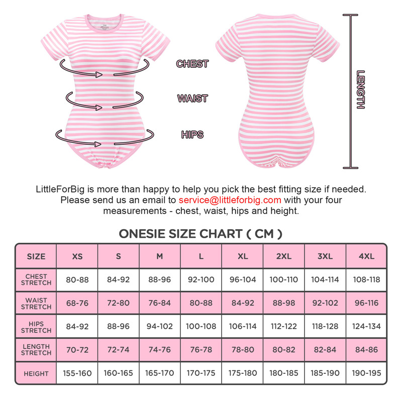 Essential Striped Adult Onesie Pink