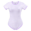 Essential Striped Adult Onesie Purple