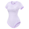 Essential Striped Adult Onesie Purple