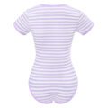 Essential Striped Adult Onesie Purple