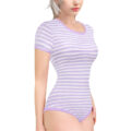 Essential Striped Adult Onesie Purple