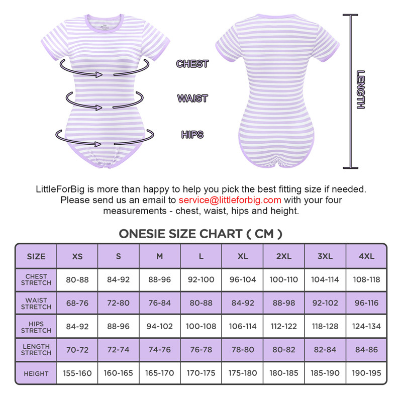 Essential Striped Adult Onesie Purple