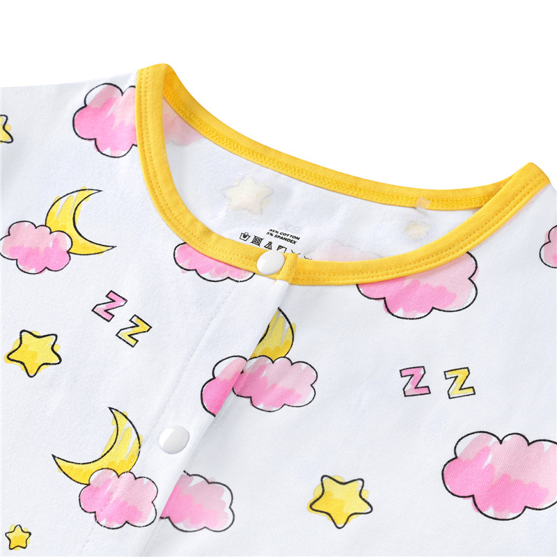 Baby Sleepytime Front Button Onesie Pink