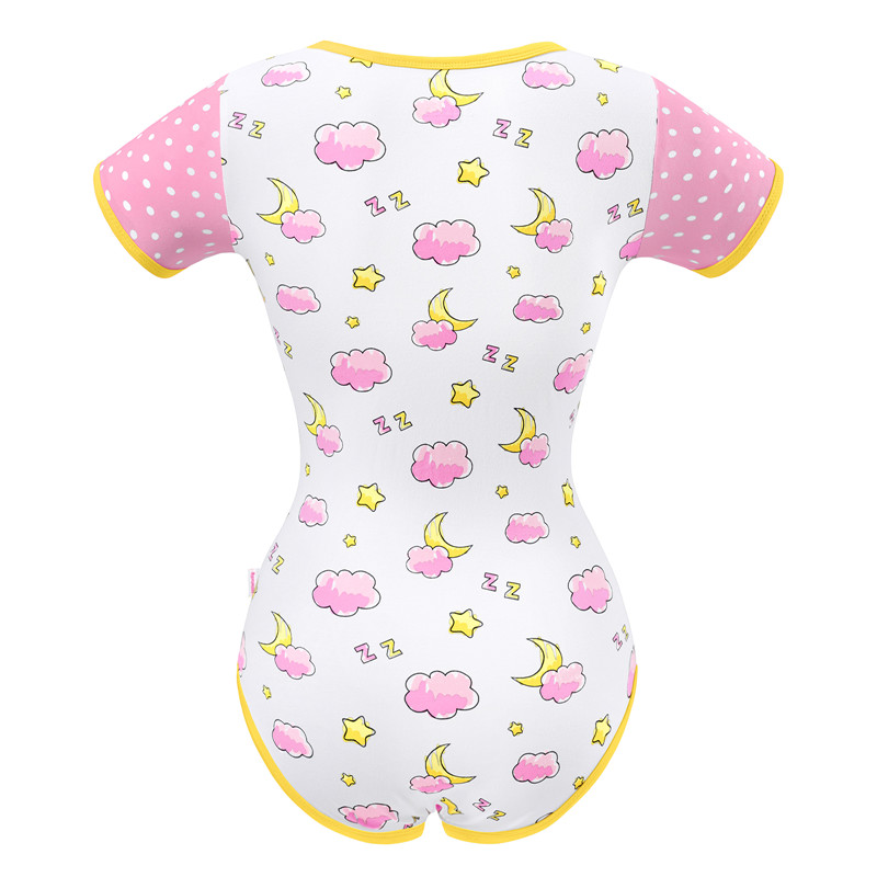 Baby Sleepytime Front Button Onesie Pink