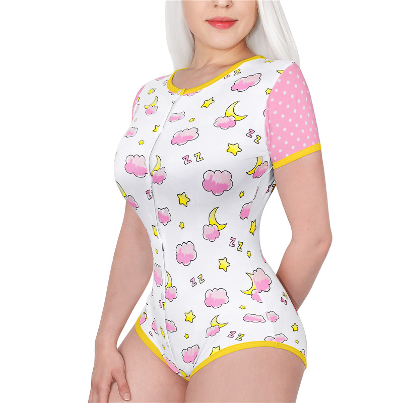 Baby Sleepytime Front Button Onesie Pink