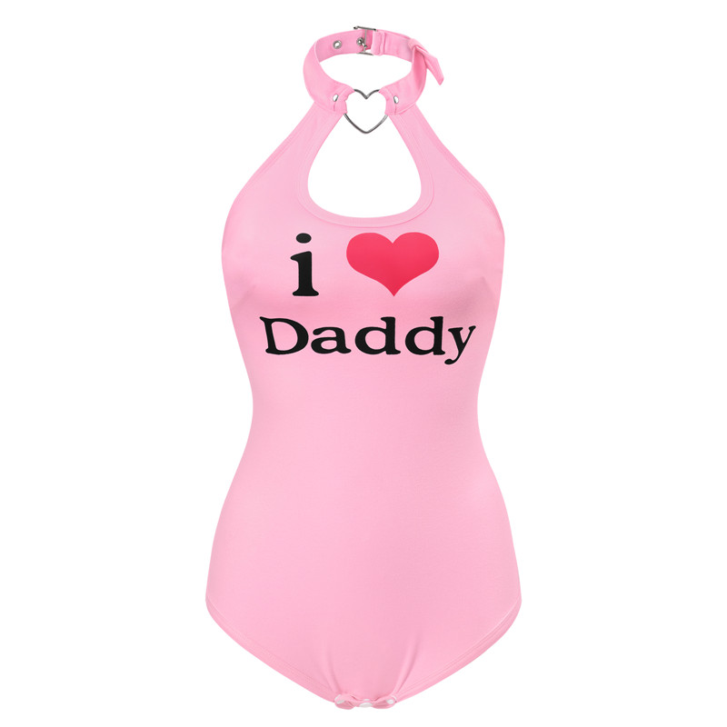 Heartbreaker Collared Onesie-I Love Daddy Pattern