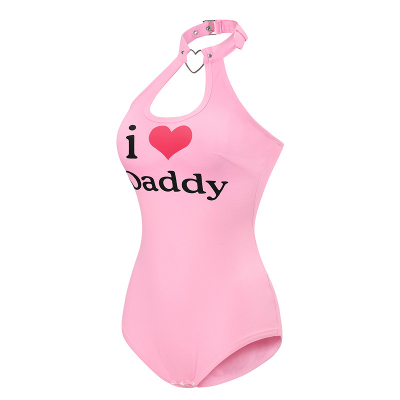 Heartbreaker Collared Onesie-I Love Daddy Pattern