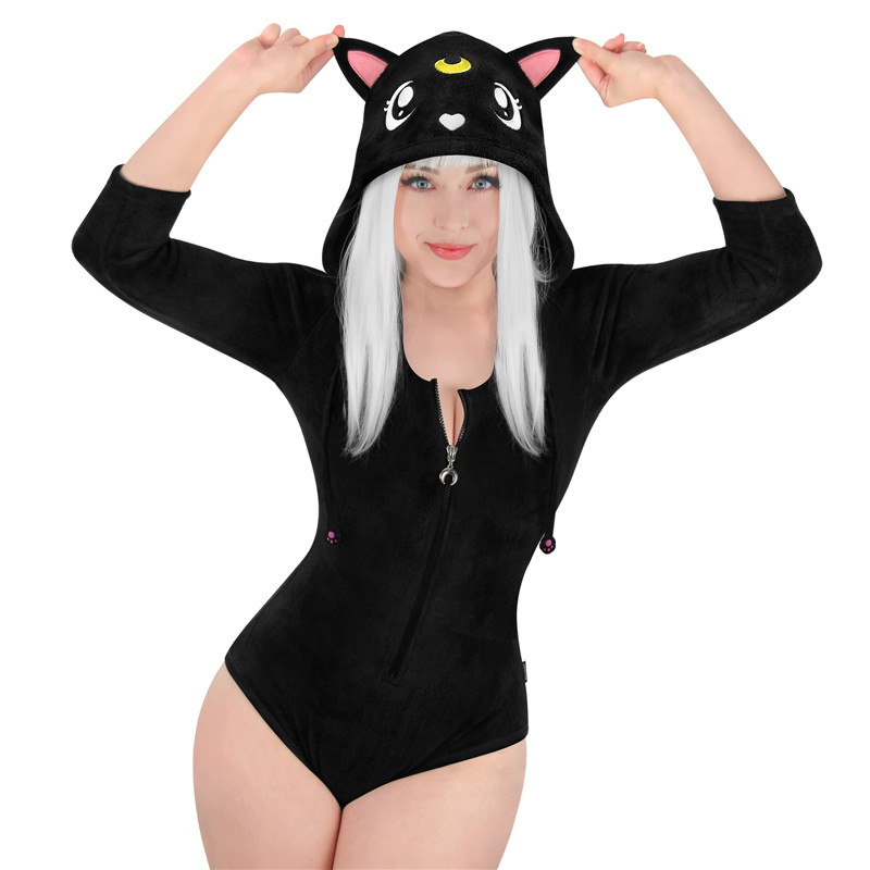 Black Cat Luna Onesie Bodysuit