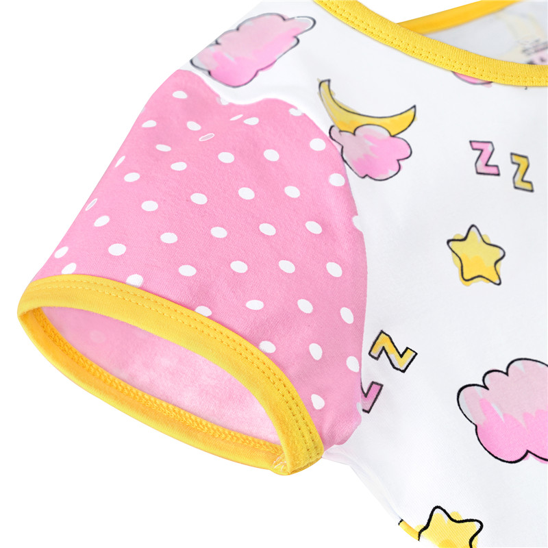 Crew Neck Baby Sleepytime Onesie Pink