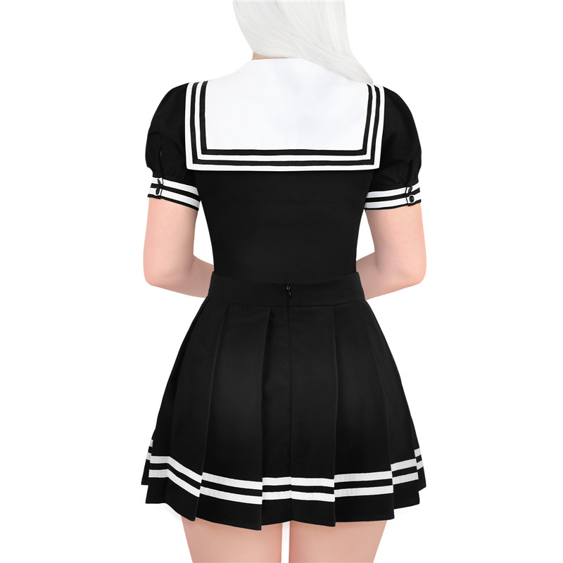 Low Cut Magical Girls Onesie Skirt Set Black