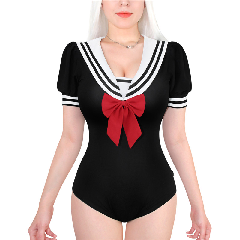 Low Cut Magical Girls Onesie Skirt Set Black