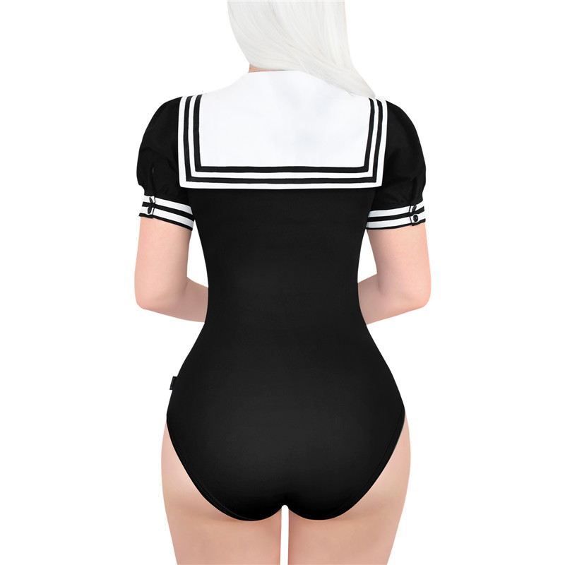 Low Cut Magical Girls Onesie Skirt Set Black