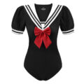 Low Cut Magical Girls Onesie Skirt Set Black