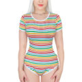 Essential Striped Adult Onesie Rainbow