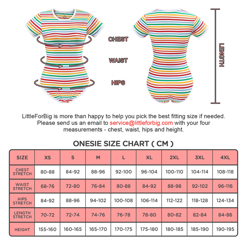 Essential Striped Adult Onesie Rainbow