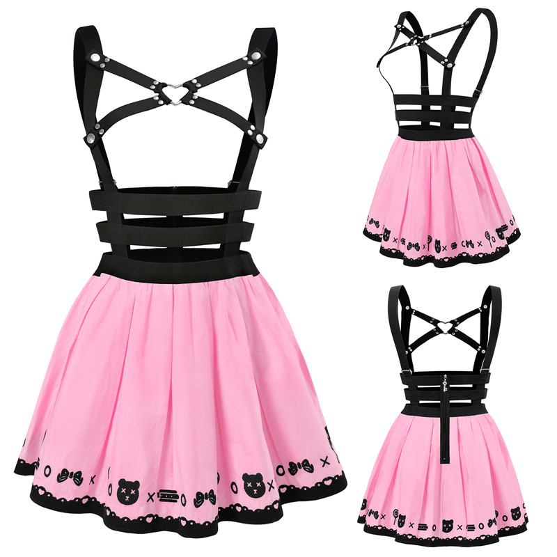 Teddy Bear Jumperskirt Pink