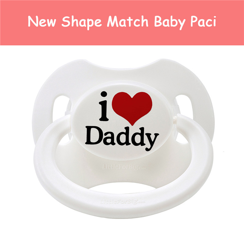 Gen2 BigShield Pacifier I Love Daddy Pattern White