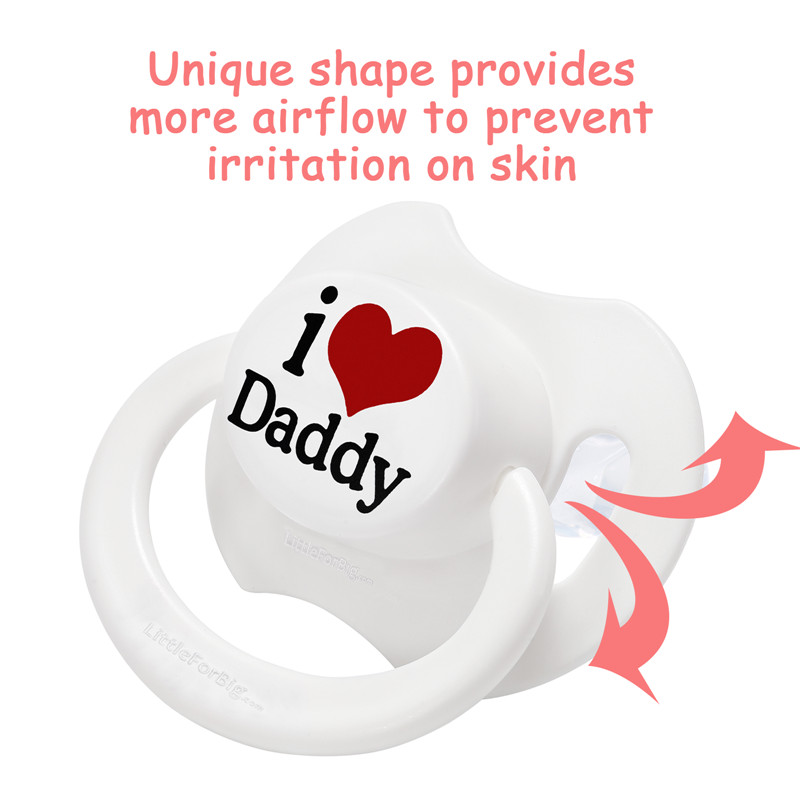 Gen2 BigShield Pacifier I Love Daddy Pattern White