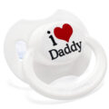 Gen2 BigShield Pacifier I Love Daddy Pattern White