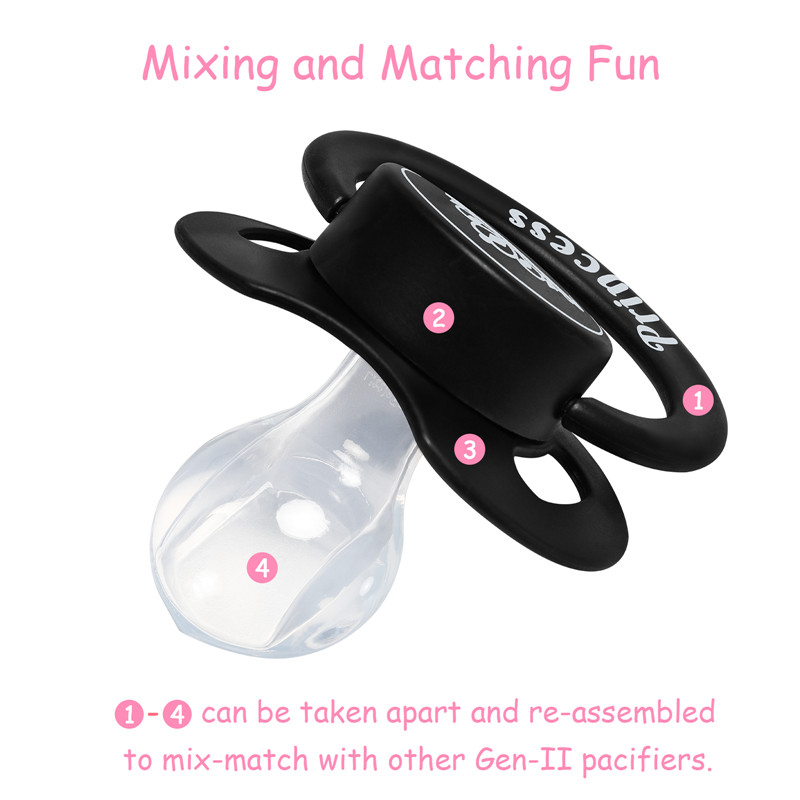 Gen2 BigShield Pacifier "Princess" Crown Black