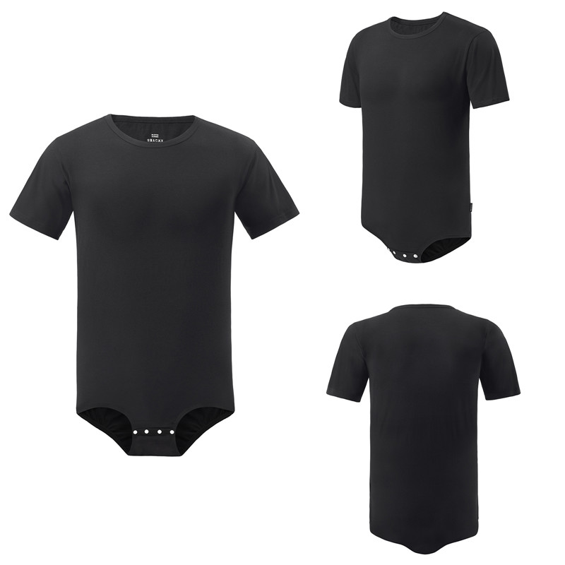 Relaxed Fit Basic Onesie Black