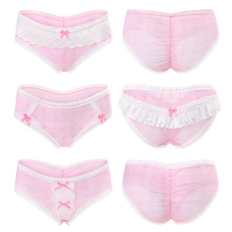 Set of 3 panties sold in a small pastel garden bag