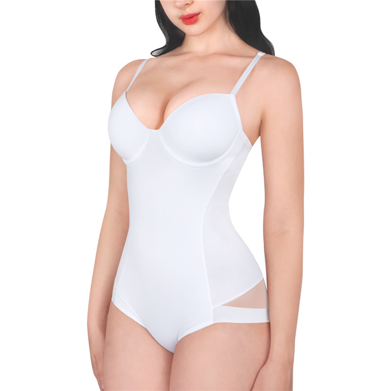 White Tummy Control Shapewear Bodysuit