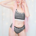 Gingham Lolita Bralette Set Black