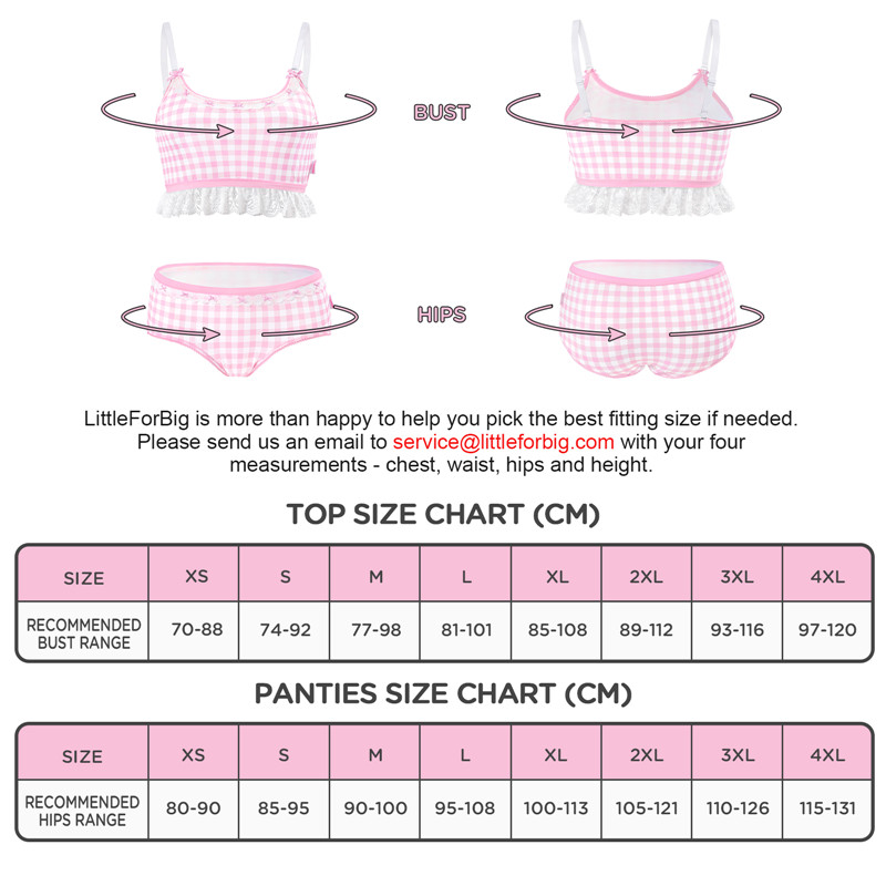 Gingham Lolita Bralette Set Pink