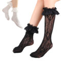 Ruffle Lacy Rose Fishnet Socks 2 Pairs Set