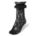 Ruffle Cuff Lacy Anklet Rose Pattern Socks 3 Pairs