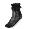 Ruffle Cuff Lacy Anklet Heart Pattern Socks 3 Pairs