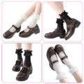 Ruffle Cuff Lacy Anklet Heart Pattern Socks 3 Pairs