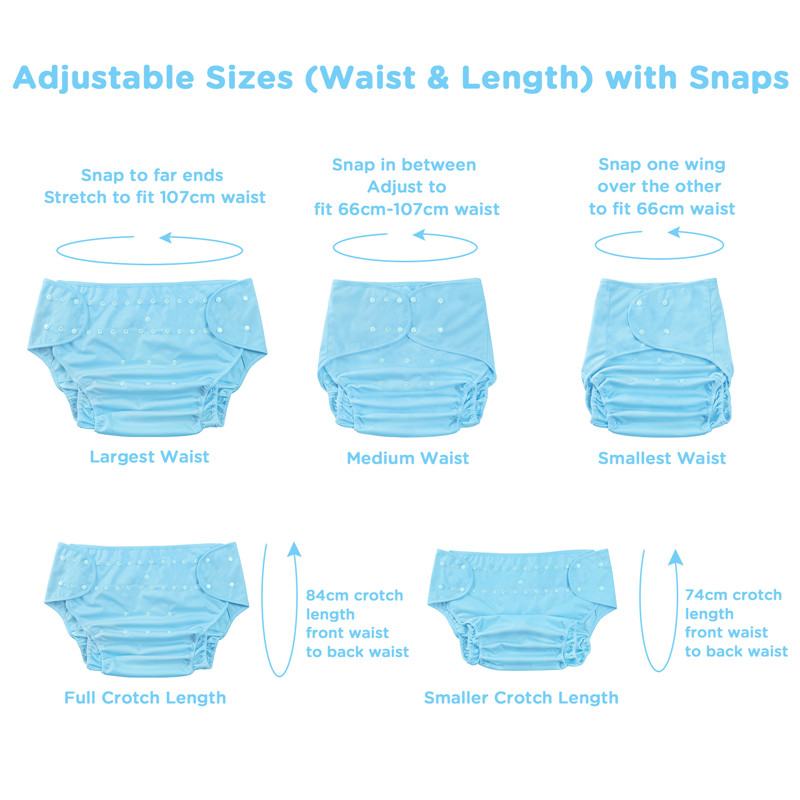Primary Comfort Cloth Adult Diaper Wrap Cover One Size Blue