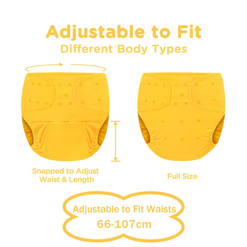 Primary Comfort Cloth Adult Diaper Wrap Cover One Size Yellow