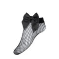 Bow Fishnet Ankle Socks Medium Mesh