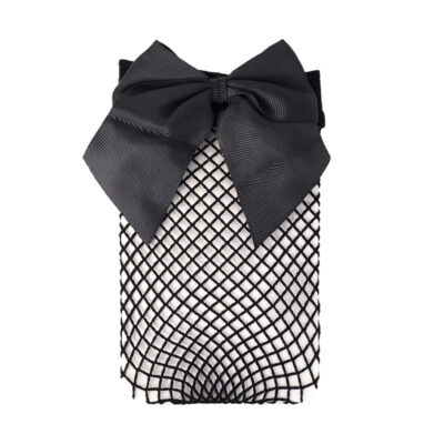 Bow Fishnet Ankle Socks Medium Mesh