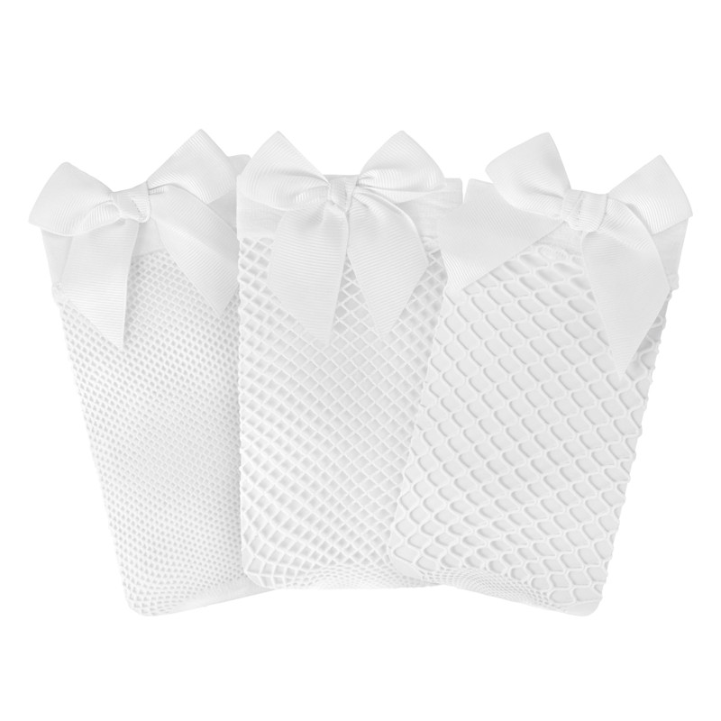 Bow Fishnet Ankle Socks 3 Pairs