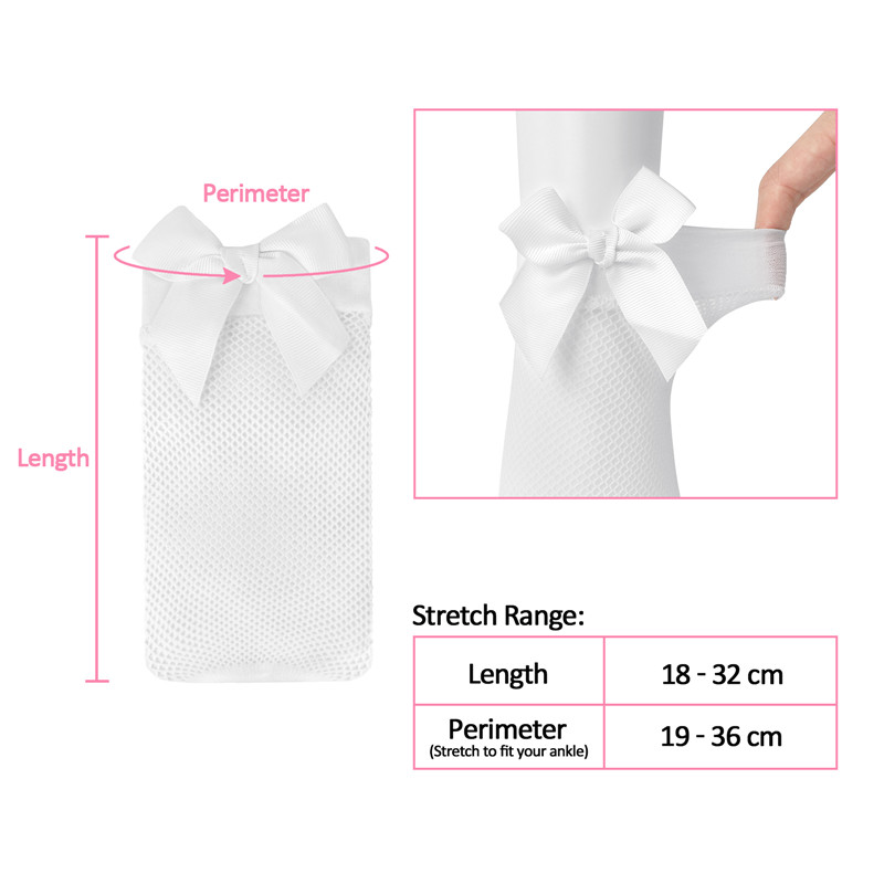 Bow Fishnet Ankle Socks 3 Pairs