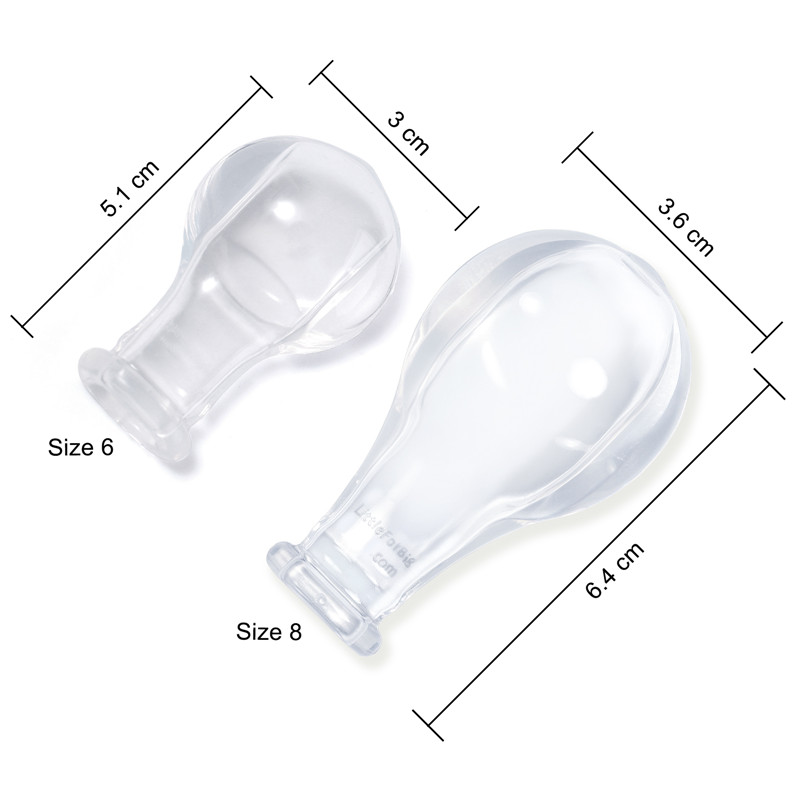 Size 8 Outsize Replacement Transparent Pacifier Nipples Value 6-Pack